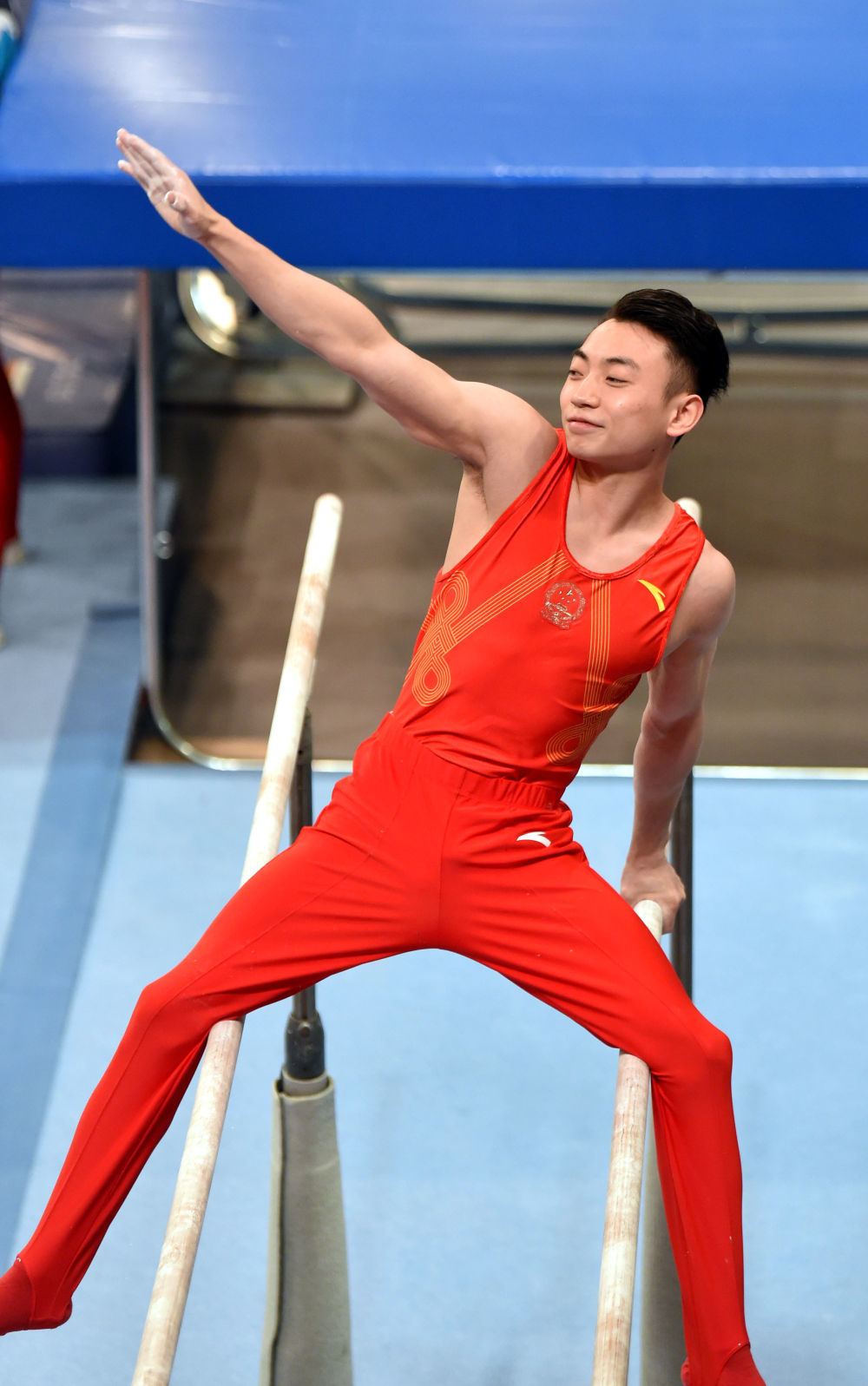 体操新秀闪耀赛场,观众掌声雷动 体操新秀闪耀赛场,观众掌声雷动